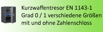 Kurzwaffentresor 0, Kurzwaffenschrank EN 1143-1 Waffenschrank, Tresore, Eisenbach-Tresore.de, Tresor bestellen